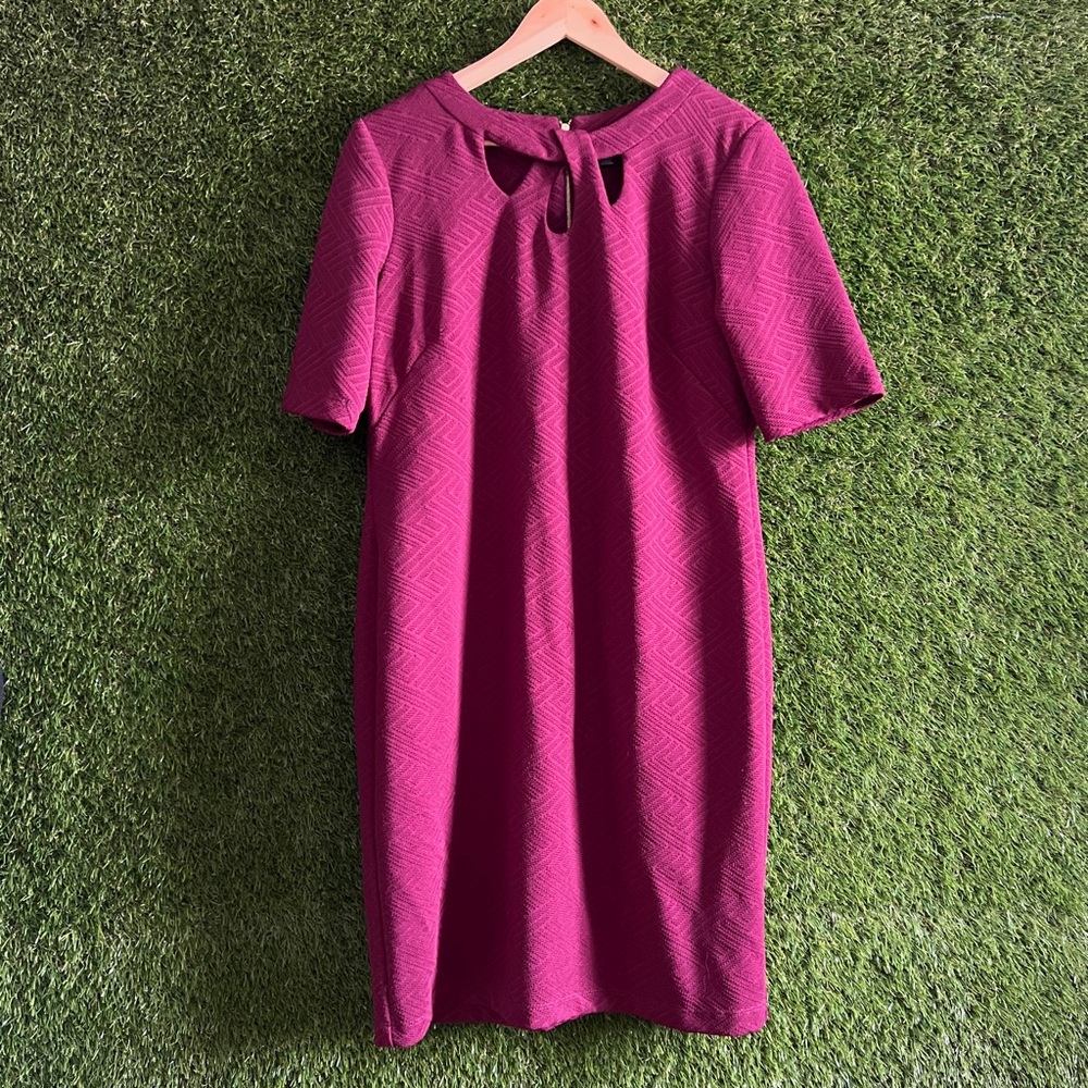 Liz Claiborne Maroon Textured Knit Dress Office